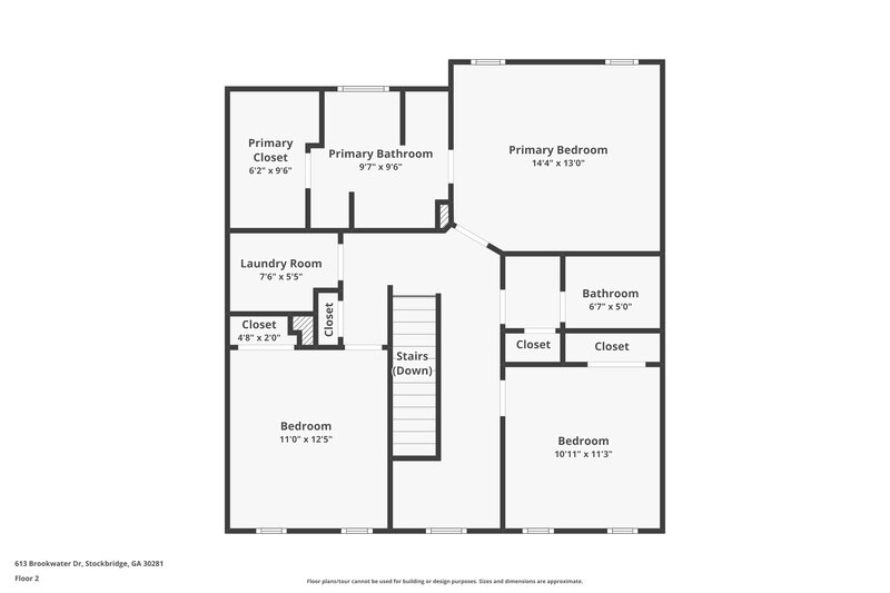 1,970/Mo, 613 Brookwater Drive Stockbridge, GA 30281 Floor Plan View 2