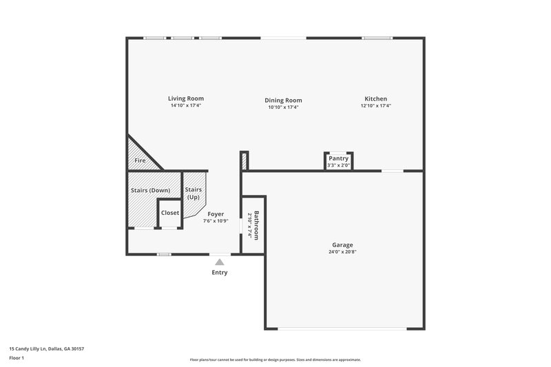 2,195/Mo, 15 Candy Lilly Lane Dallas, GA 30157 Floor Plan View