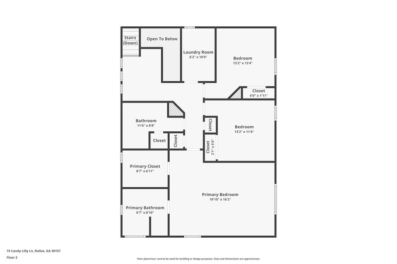 2,195/Mo, 15 Candy Lilly Lane Dallas, GA 30157 Floor Plan View 2