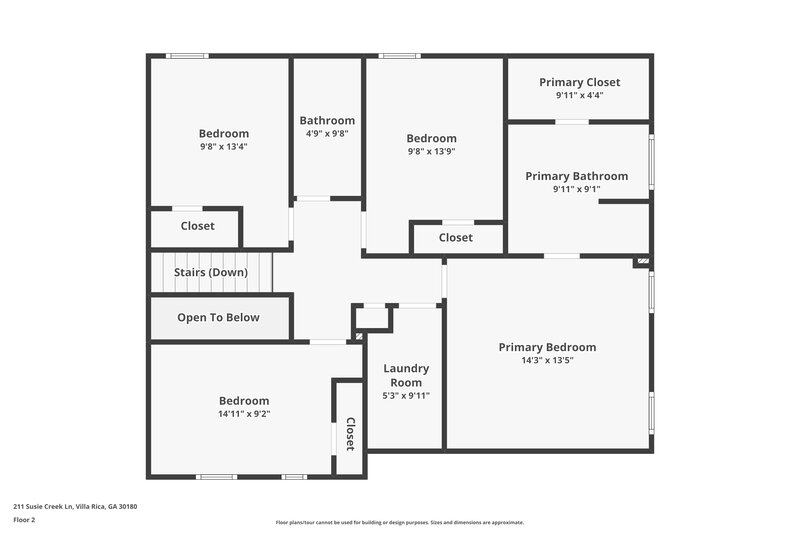 1,870/Mo, 211 Susie Creek Lane Villa Rica, GA 30180 Floor Plan View