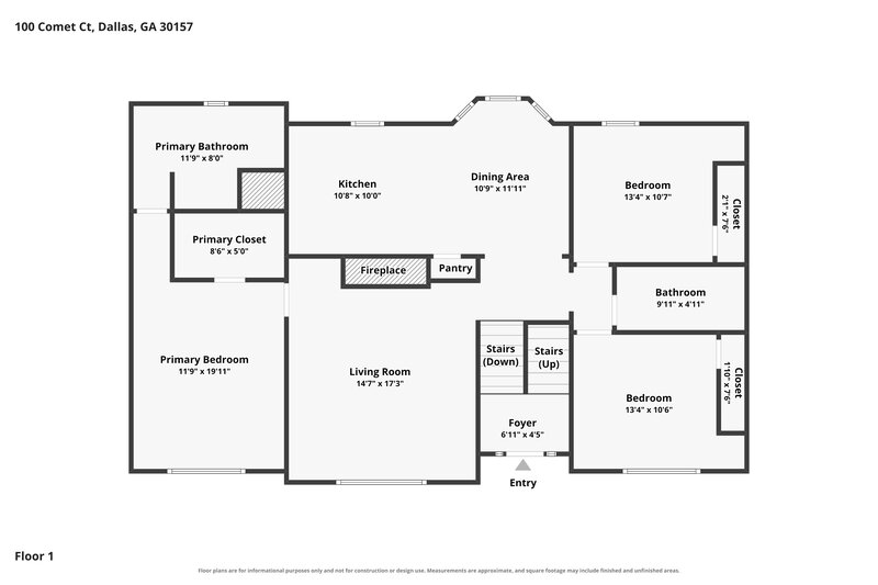 2,225/Mo, 100 Comet Ct Dallas, GA 30157 Floor Plan View 2