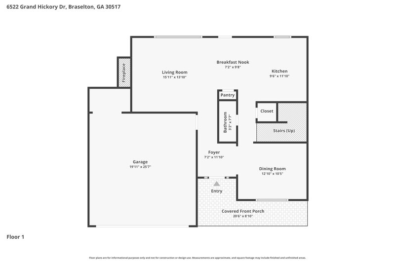2,230/Mo, 6522 Grand Hickory Dr Braselton, GA 30517 Floor Plan View