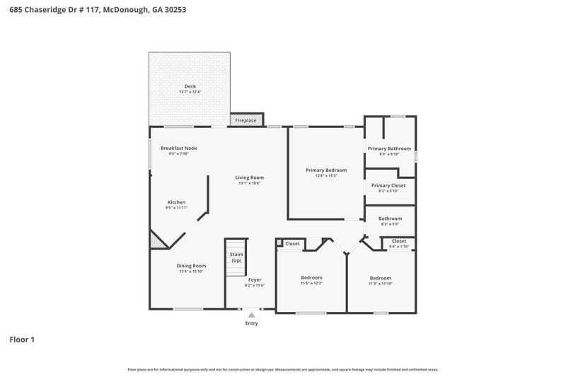 2,195/Mo, 685 Chaseridge Drive McDonough, GA 30253 Floorplan View
