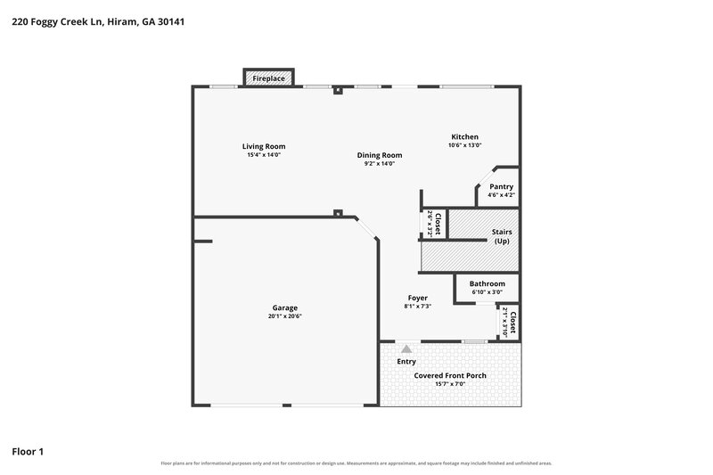 1,965/Mo, 220 Foggy Creek Lane Hiram, GA 30141 Floor Plan View