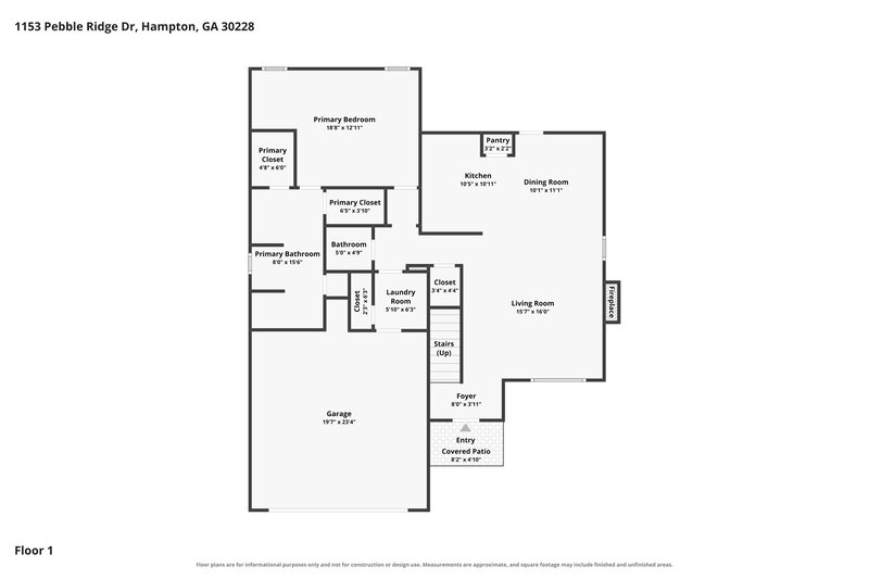 2,295/Mo, 1153 Pebble Ridge Dr Hampton, GA 30228 Floor Plan View