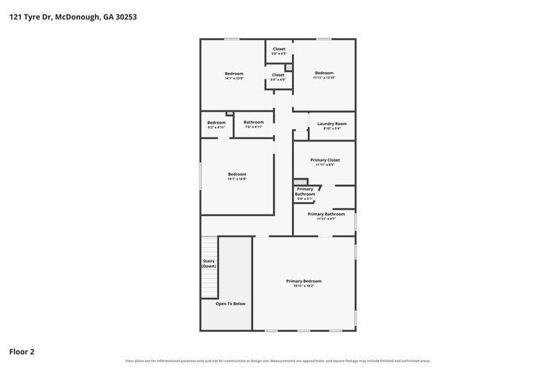2,610/Mo, 121 Tyre Drive McDonough, GA 30253 Floor Plan View
