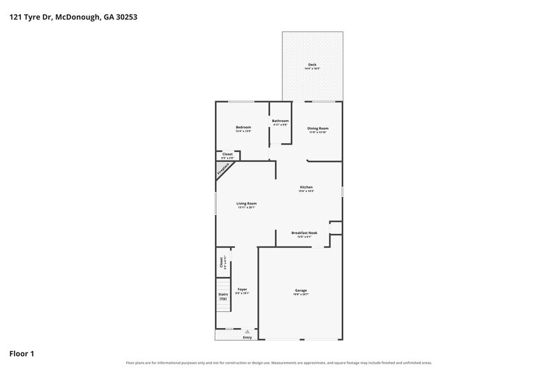 2,610/Mo, 121 Tyre Drive McDonough, GA 30253 Floor Plan View 2