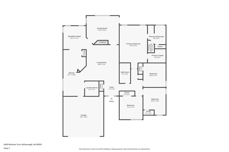 2,730/Mo, 6435 Winston Trace McDonough, GA 30252 Floorplan View