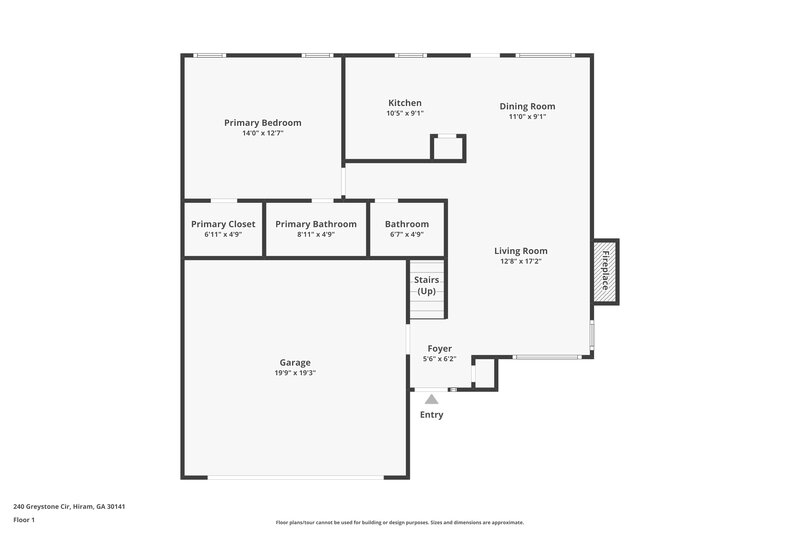 1,590/Mo, 240 Greystone Cir HIram, GA 30141 Floor Plan View