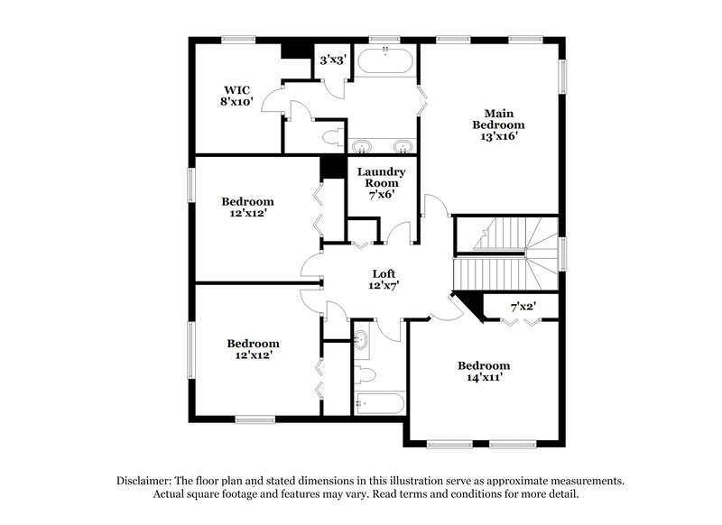 2,025/Mo, 3633 Aberdeen Way Douglasville, GA 30135 Floor Plan View