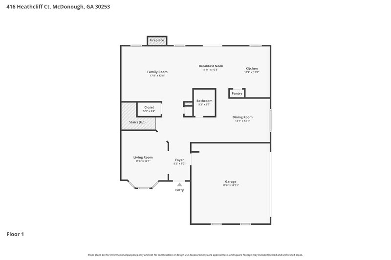 2,130/Mo, 416 Heathcliff Court McDonough, GA 30253 Floor Plan View