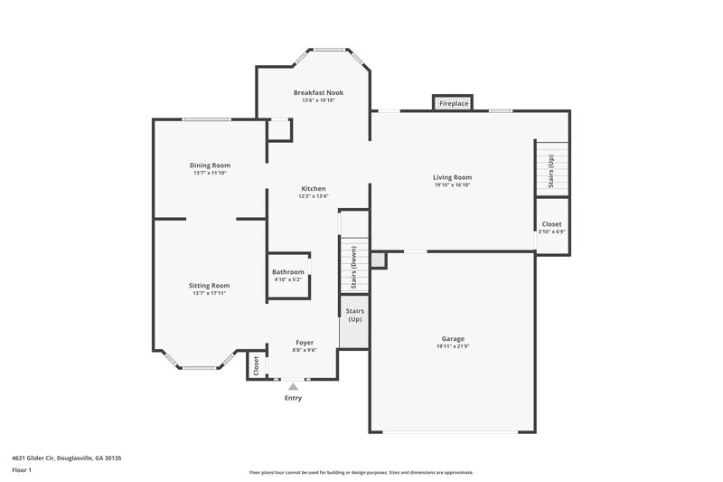 3,110/Mo, 4631 Glider Circle Douglasville, GA 30135 Floor Plan View