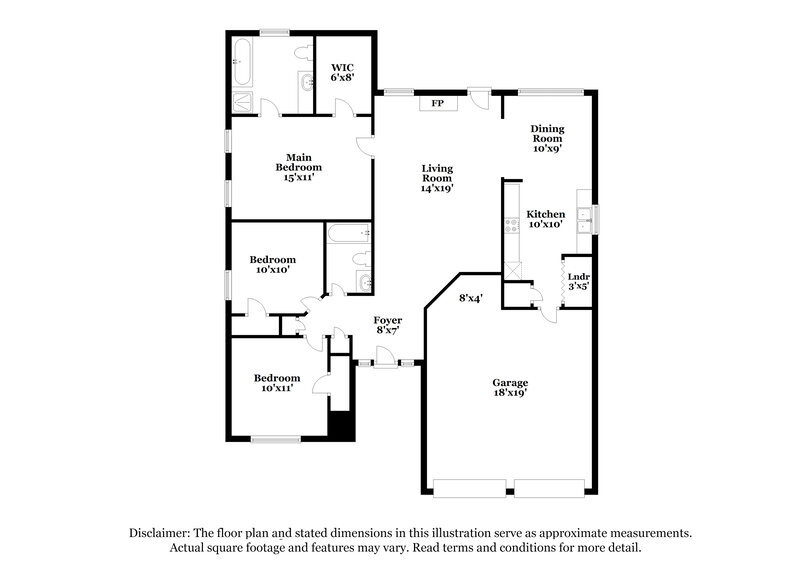 1,755/Mo, 156 Goldleaf Drive Hampton, GA 30228 Floorplan View