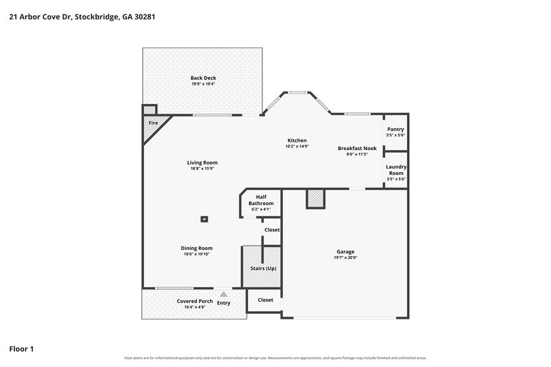 2,210/Mo, 21 Arbor Cove Drive Stockbridge, GA 30281 Floor Plan View 2
