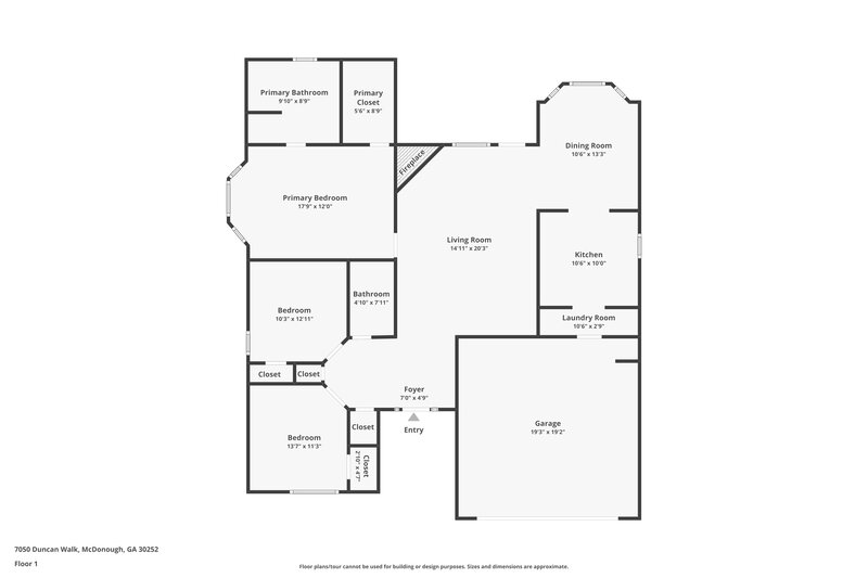 1,780/Mo, 7050 Duncan Walk McDonough, GA 30252 Floor Plan View