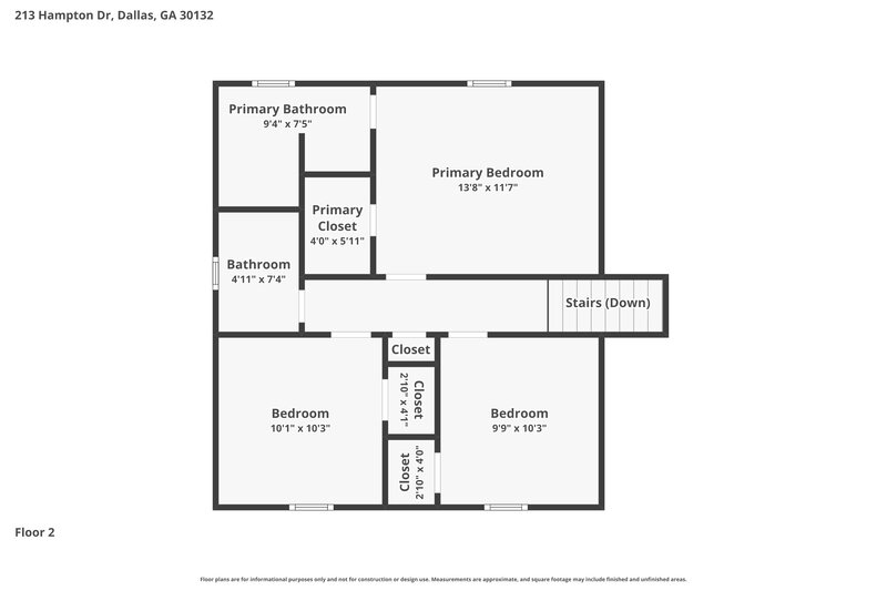 1,700/Mo, 213 Hampton Drive Dallas, GA 30132 Floor Plan View 2