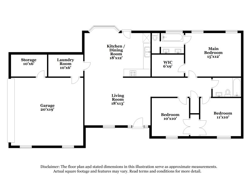1,745/Mo, 200 Crystal Ct Hampton, GA 30228 Floor Plan View