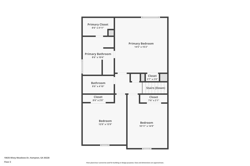 2,020/Mo, 10635 Misty Meadows Dr Hampton, GA 30228 Floor Plan View 2