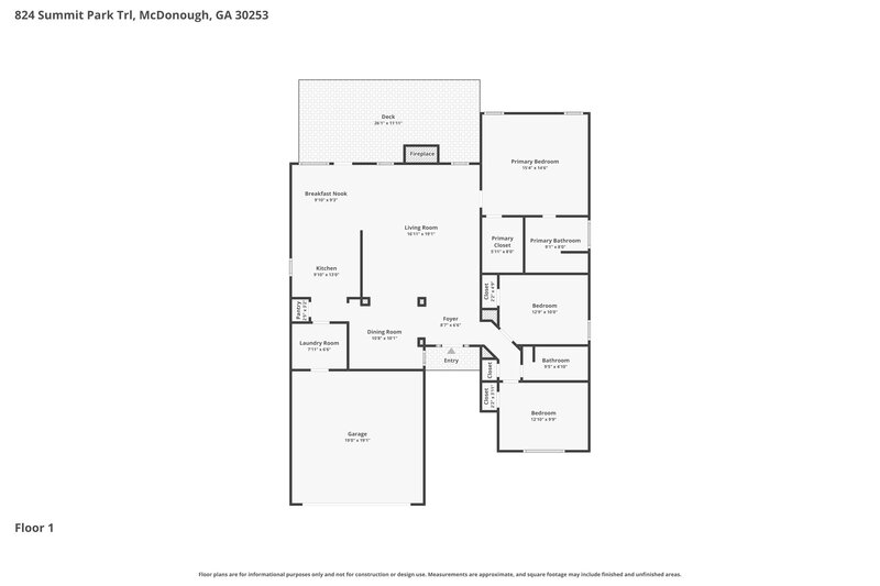 2,070/Mo, 824 Summit Park Trl McDonough, GA 30253 Floor Plan View