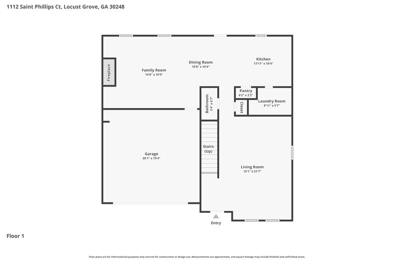 1,975/Mo, 1112 Saint Phillips Ct Locust Grove, GA 30248 Floor Plan View