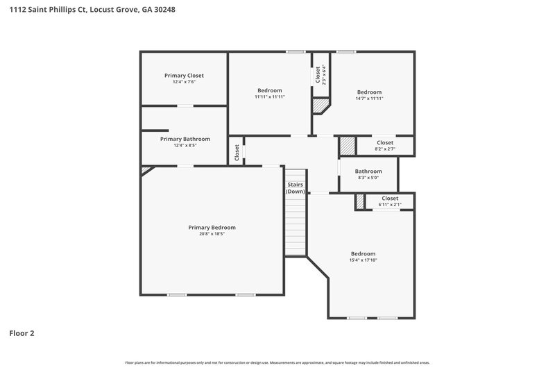1,975/Mo, 1112 Saint Phillips Ct Locust Grove, GA 30248 Floor Plan View 2