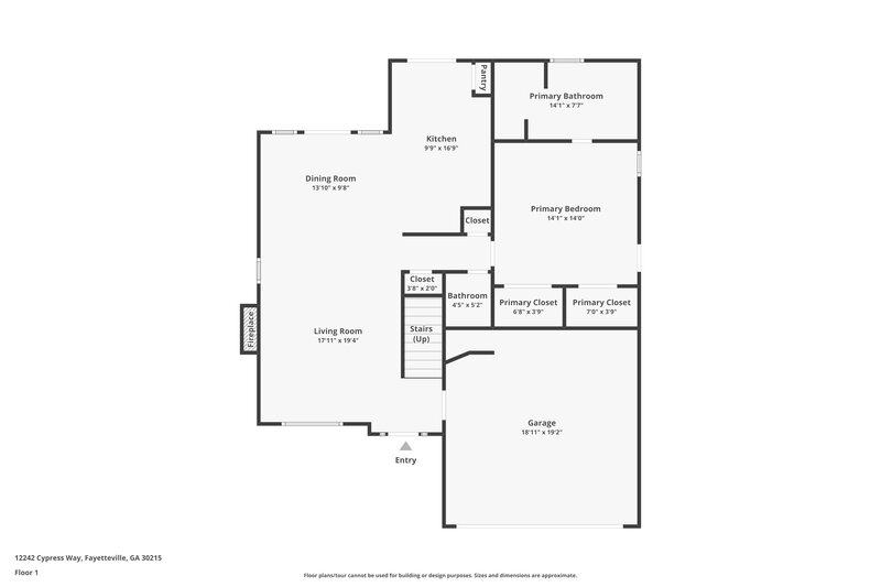 2,620/Mo, 12242 Cypress Way Fayetteville, GA 30215 Floor Plan View