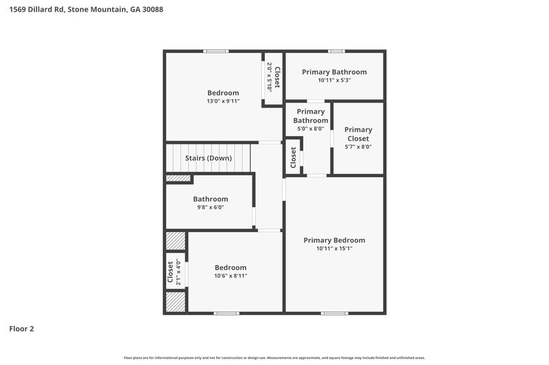 0/Mo, 1569 Dillard Road Stone Mountain, GA 30088 Floor Plan View 2