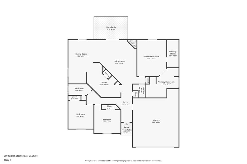 1,895/Mo, 359 Tait Rd Stockbridge, GA 30281 Floor Plan View