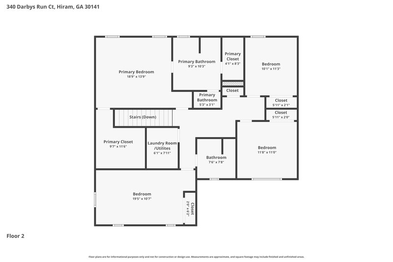 2,235/Mo, 340 Darbys Run Court Hiram, GA 30141 Floor Plan View 2