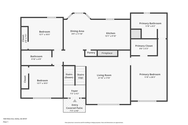 2,245/Mo, 1025 West Avenue Dallas, GA 30157 Floor Plan View