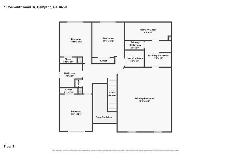 2,395/Mo, 10754 Southwood Drive Hampton, GA 30228 Floor Plan View