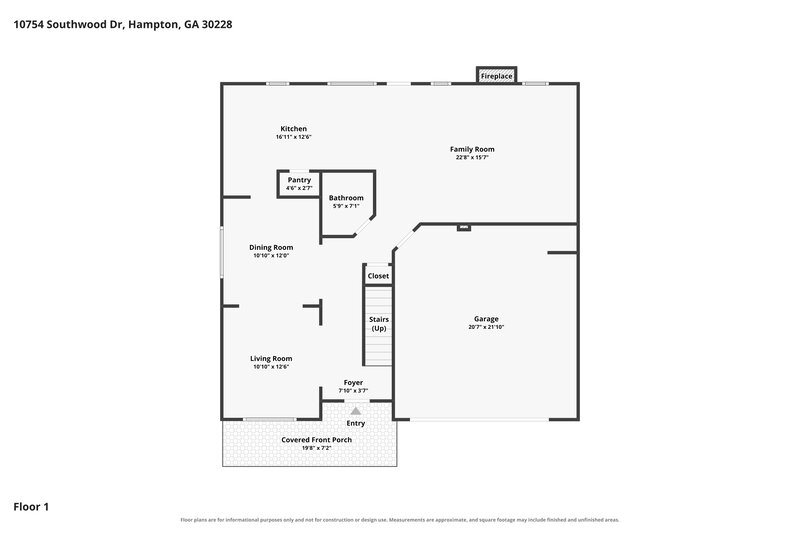 2,395/Mo, 10754 Southwood Drive Hampton, GA 30228 Floor Plan View 2