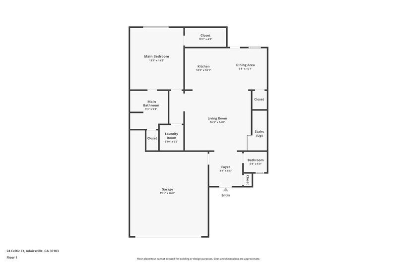 1,730/Mo, 25 Celtic CT Adairsville, GA 30103 Floor Plan View