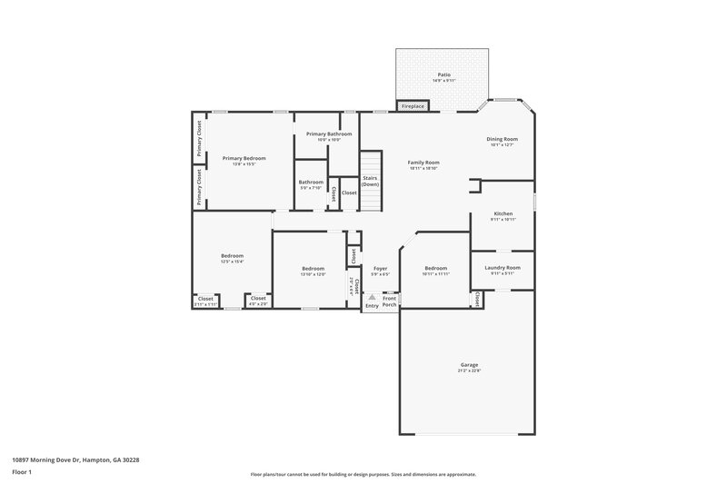 1,775/Mo, 10897 Morning Dove Dr Hampton, GA 30228 Floorplan View