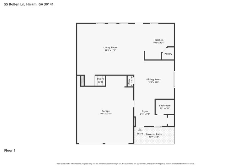 2,140/Mo, 55 Bollen Lane Hiram, GA 30141 Floor Plan View