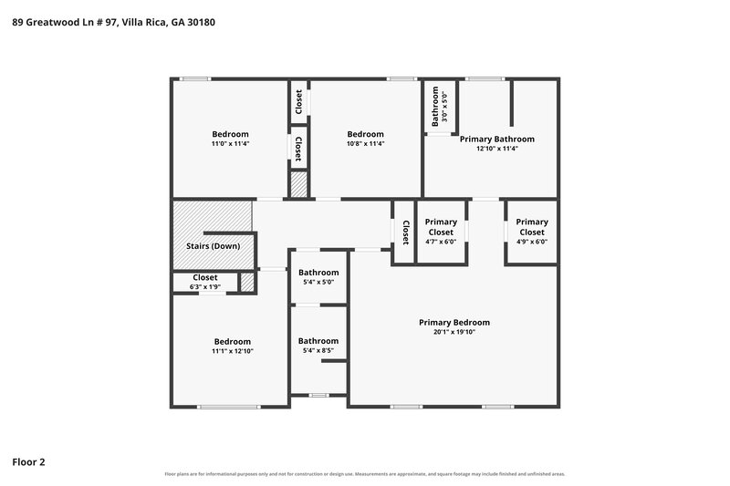 2,045/Mo, 89 Greatwood Ln Villa Rica, GA 30180 Floor Plan View 2