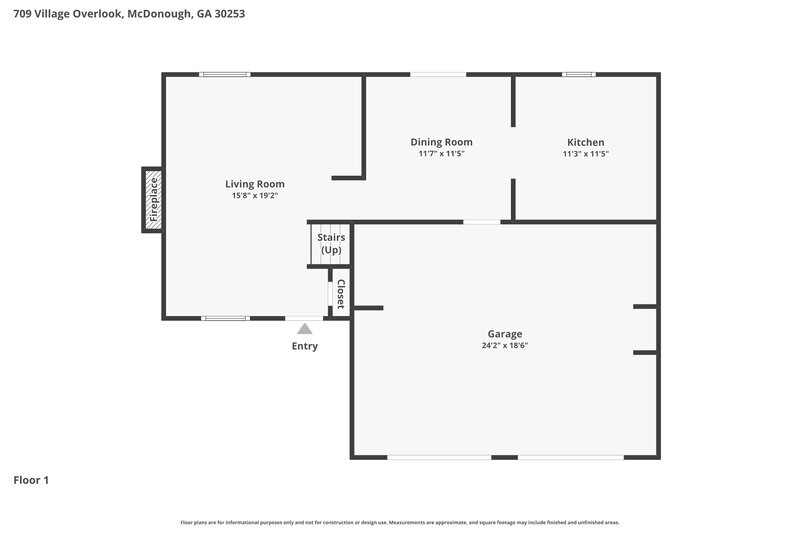 1,790/Mo, 709 Village Overlook McDonough, GA 30253 Floor Plan View
