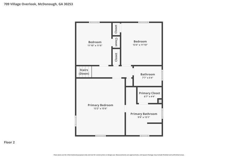 1,790/Mo, 709 Village Overlook McDonough, GA 30253 Floor Plan View 2