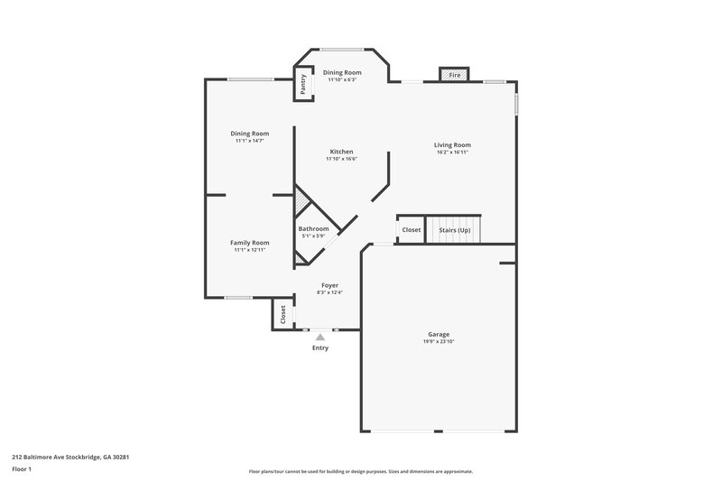 2,200/Mo, 212 Baltimore Ave Stockbridge, GA 30281 Floor Plan View 2