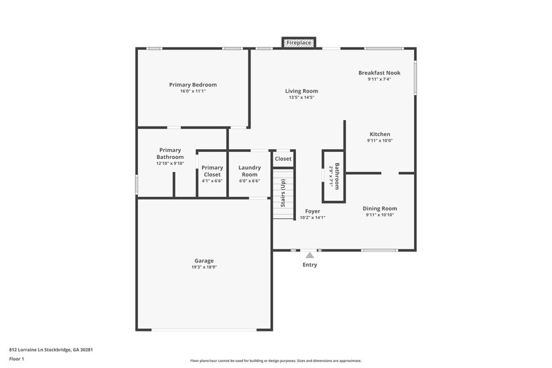 2,135/Mo, 812 Lorraine Ln Stockbridge, GA 30281 Floorplan View