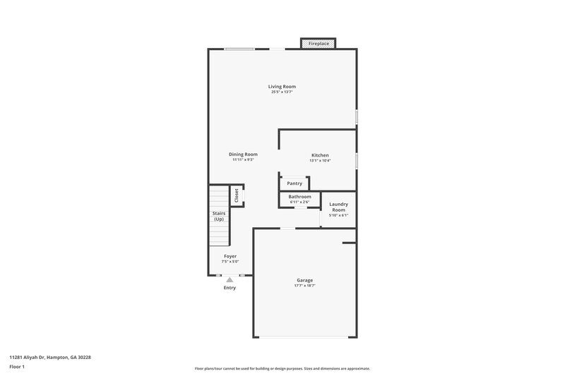 1,725/Mo, 11281 Aliyah Dr Hampton, GA 30228 Floor Plan View