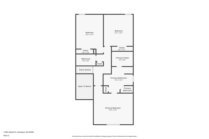1,725/Mo, 11281 Aliyah Dr Hampton, GA 30228 Floor Plan View 2
