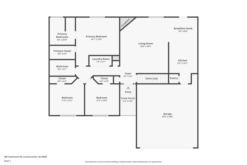 2,040/Mo, 480 Cedarhurst Rd Lawrenceville, GA 30045 Floorplan View