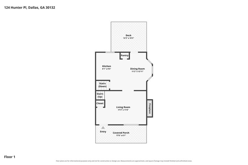 1,715/Mo, 124 Hunter Pl Dallas, GA 30132 Floor Plan View
