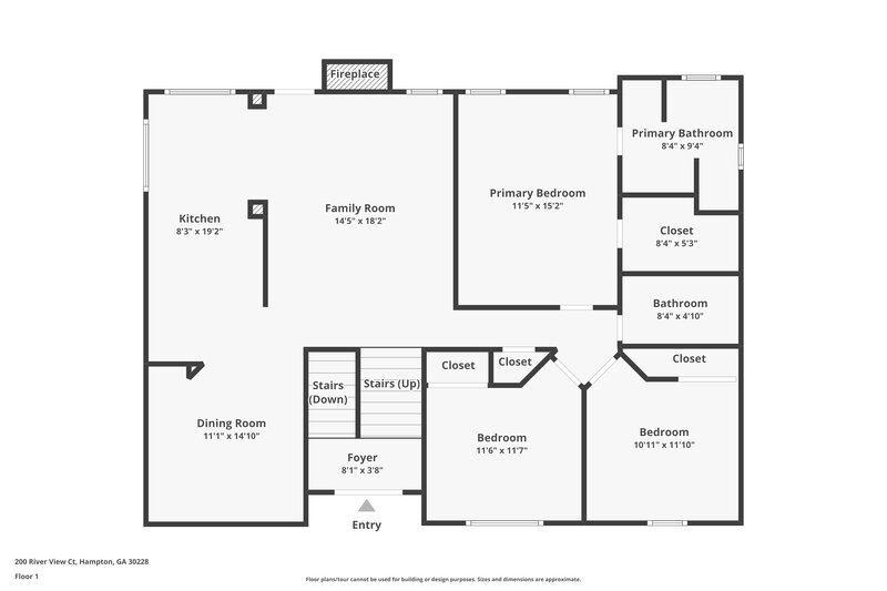 2,095/Mo, 200 River View Court Hampton, GA 30228 Floorplan View