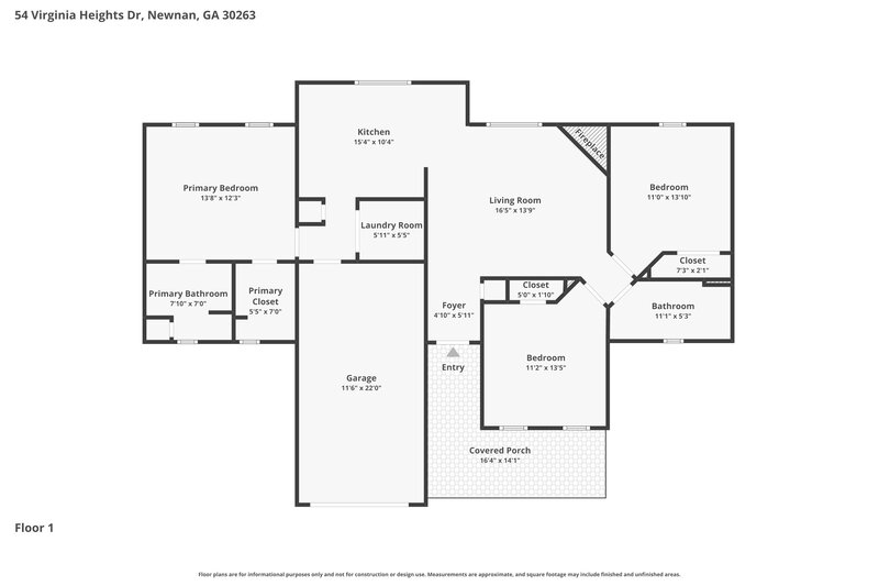 1,965/Mo, 54 Virginia Heights Dr Newnan, GA 30263 Floor Plan View