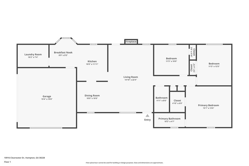 1,845/Mo, 10916 Clearwater Dr Hampton, GA 30228 Floor Plan View