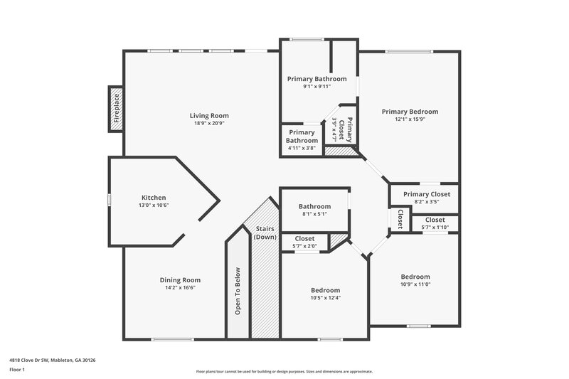 2,395/Mo, 4818 Clove Dr Sw Mableton, GA 30126 Floorplan View 2