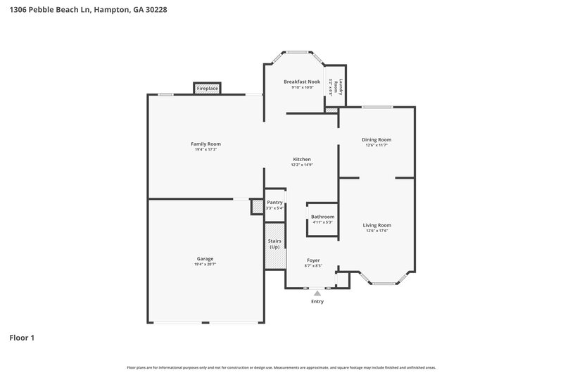 2,340/Mo, 1306 Pebble Beach Ln Hampton, GA 30228 Floor Plan View 2