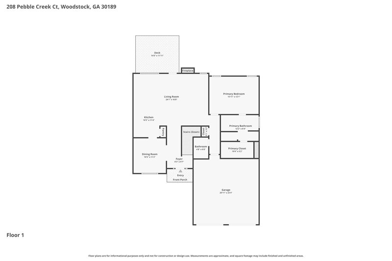 2,320/Mo, 208 Pebble Creek Court Woodstock, GA 30189 Floor Plan View 2